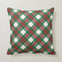Tartan de Noël blanc vert rouge