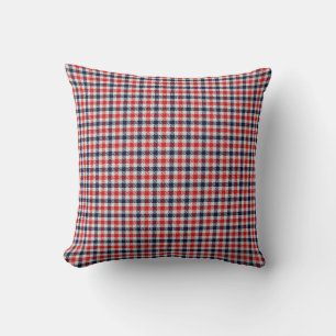 Coussin Tartan écossais à carreaux rouge bleu blanc de cam