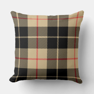 Coussin  Tartan écossais À damiers Motif plaid en noir 