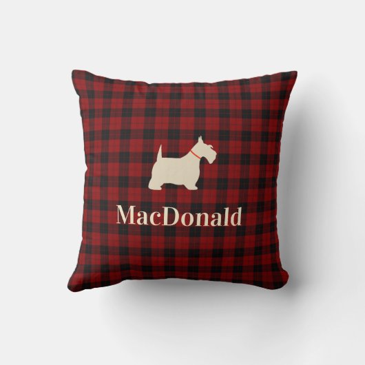 Coussin Tartan écossais Scotty | personnalisé (Verso)