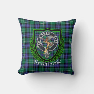 Coussin Tartan et blason du clan écossais Abercrombie