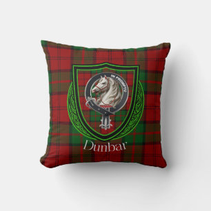 Coussin Tartan et blason du clan écossais Dunbar