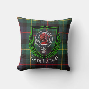 Coussin Tartan et blason du clan écossais Farquharson