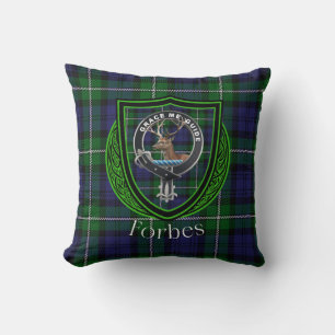 Coussin Tartan et blason du clan écossais Forbes