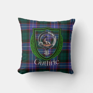 Coussin Tartan et blason du clan écossais Guthrie