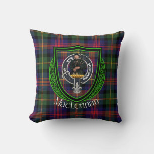 Coussin Tartan et blason du clan écossais MacLennan