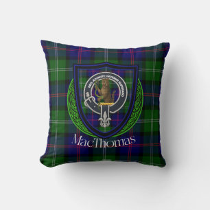 Coussin Tartan et blason du clan écossais MacThomas