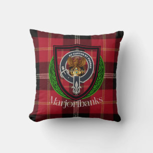 Coussin Tartan et blason du clan écossais Marjoribanks