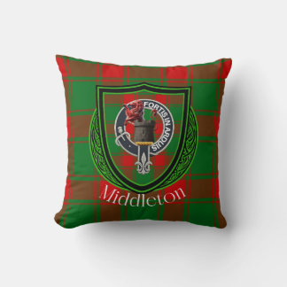 Coussin Tartan et blason du clan écossais Middleton