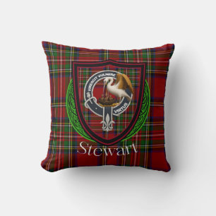 Coussin Tartan et blason du clan écossais Stewart