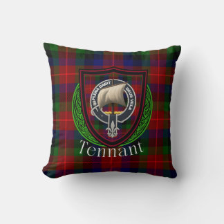 Coussin Tartan et blason du clan écossais Tennant