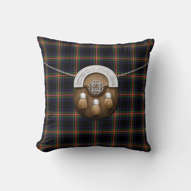 Coussin Tartan et escarcelle de watt de clan (Recto)