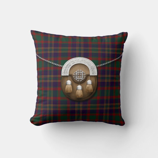 Coussin Tartan et escarcelle irlandais de liège du comté (Recto)