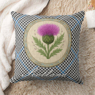 Coussin Tartan Gladstone et Chardon Écossais