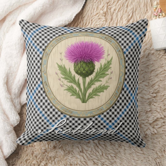 Coussin Tartan Gladstone et Chardon Écossais (Couverture)
