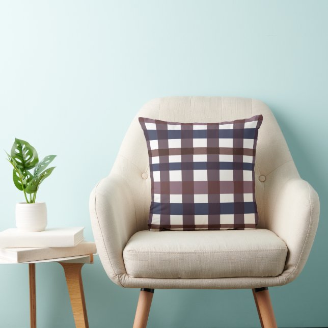 Coussin Tartan Moderne à Carreaux de Buffalo Bûcheron (Chaise)