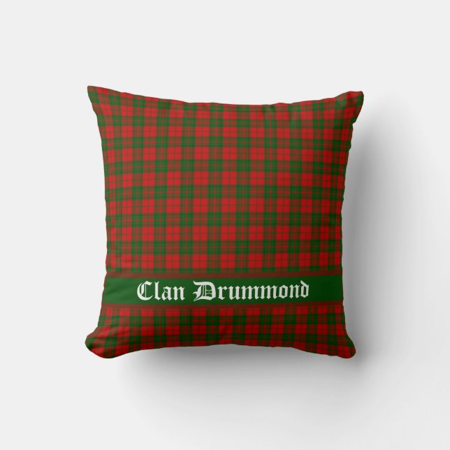 Coussin Tartan personnalisable du clan Drummond  (Recto)