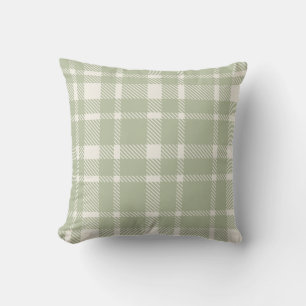 Coussin Tartan plat classique Motif-doux vert & ivoire