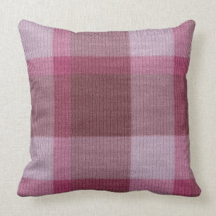 Coussin Tartan rose doux