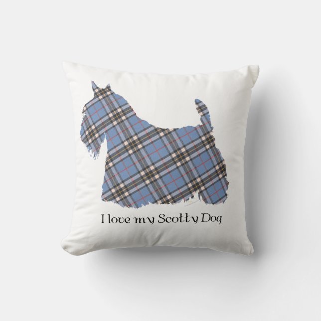Coussin Tartan Thompson Terrier Écossais (Recto)