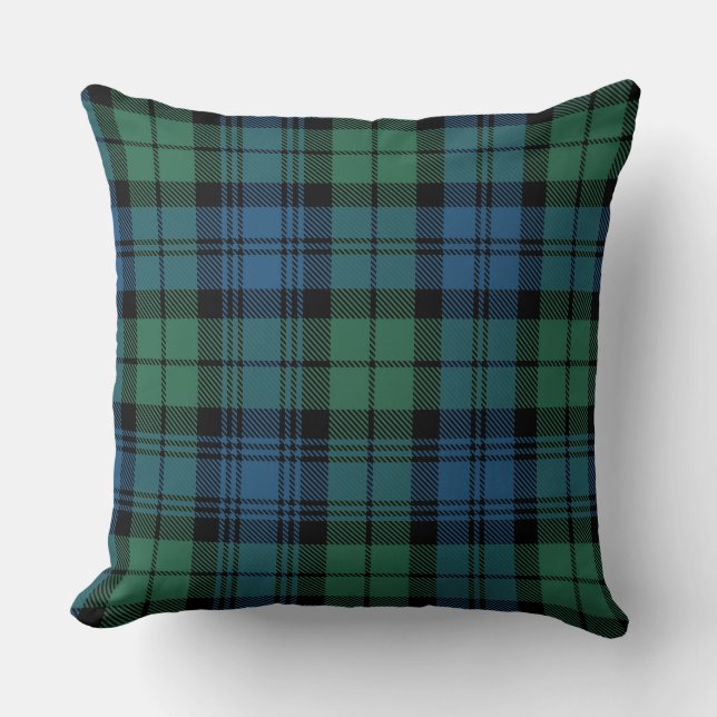 Coussin Tartan Vert à Carreaux Campbell (Recto)