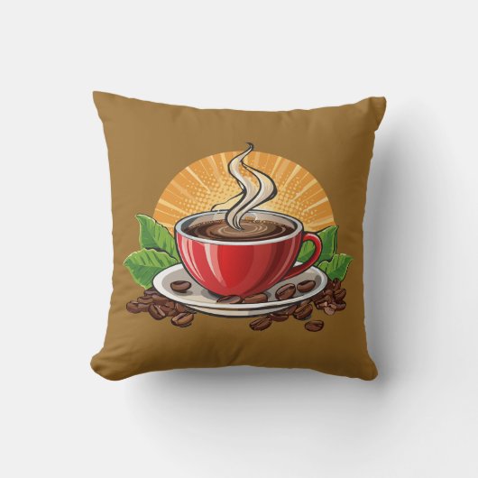 Coussin Tasse à café rouge (Recto)