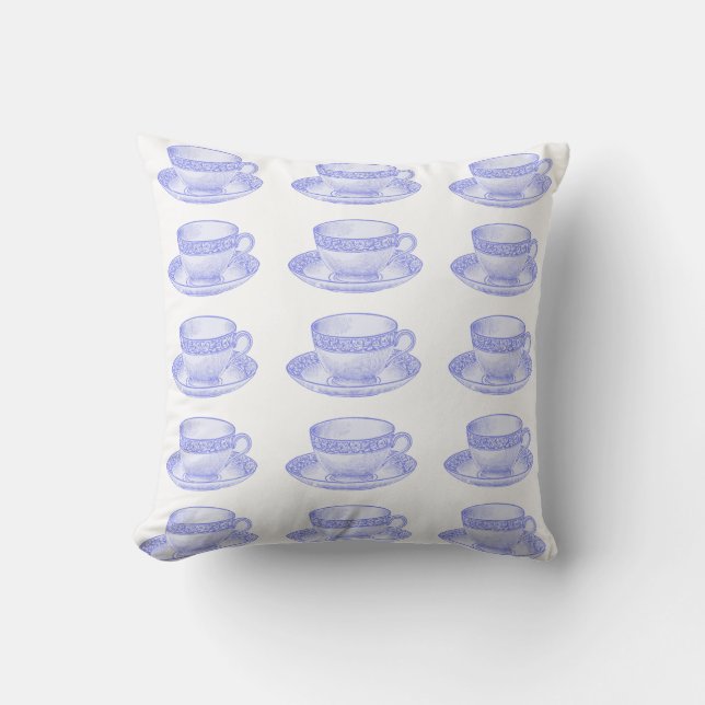 Coussin Tasse à thé violette (Recto)
