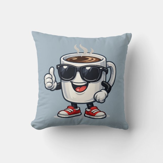Coussin Tasse de café survoltée (Recto)