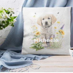 Coussin Tasse de récupération d'aquarelle personnalisée en