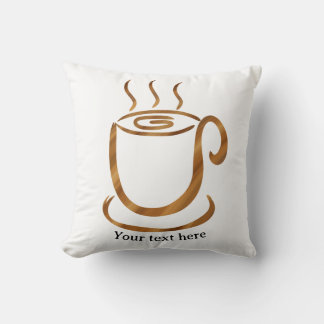 Coussin Tasse fumante Java | Café et thé en bois incurvé
