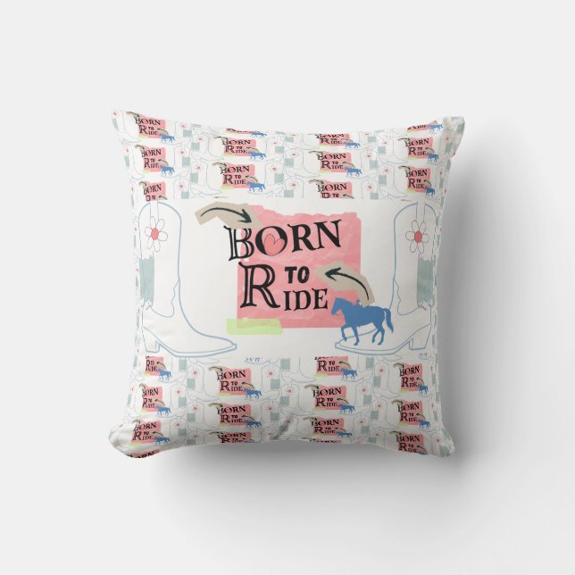 Coussin Tasse née pour monter pour elle (Recto)