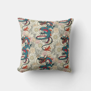 Coussin tatouage de dragon clair