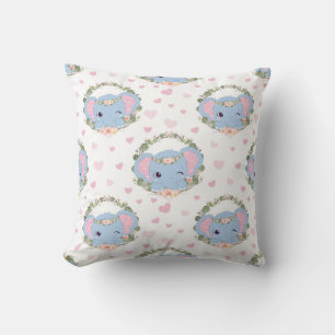 Coussin Tatouage Éléphant Et Fleur