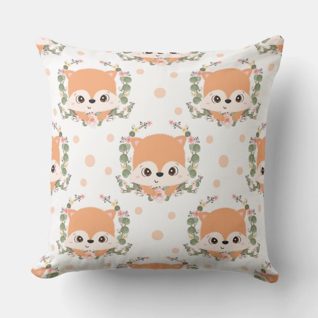 Coussin Tatouage Hérisson Et Fleur (Recto)