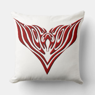 Coussin Tatouage néo-tribal d'oiseau à ailes rouges