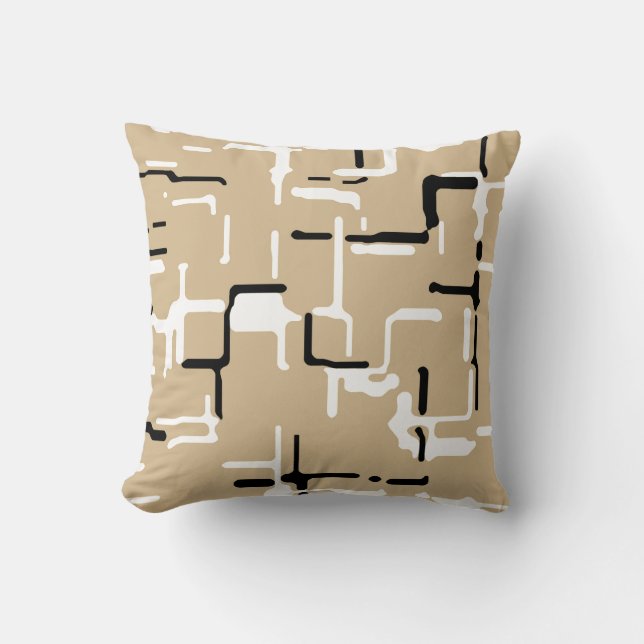 Coussin Taupe Beige Blanc Noir (Recto)