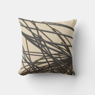 Coussin Taupe beige et gris moderne Abstrait