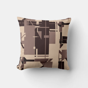 Coussin Taupe Brown foncé sur MCM beige Look Abstract Desi