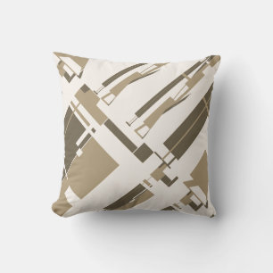 Coussin Taupe Brown Lignes inclinées Formes Aspect sud-oue