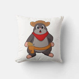 Coussin Taupe en Cowboy