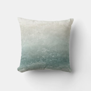 Coussin Taupe et éclaboussure de bleu mousse marine