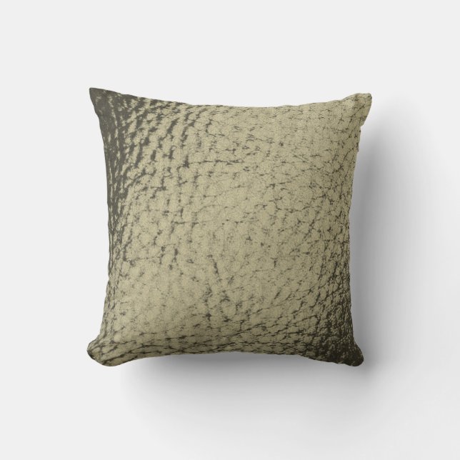 Coussin Taupe Gris Faux Design Cuir (Recto)