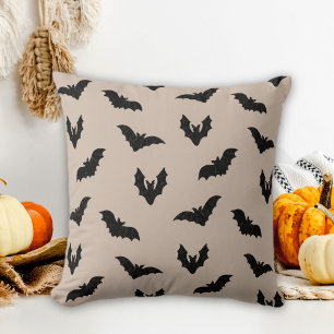 Coussin Taupe noir chauves-souris effrayantes Halloween vi