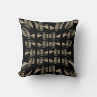 Taupe Tan sur Noir Concave Géométrique Art Abstrai