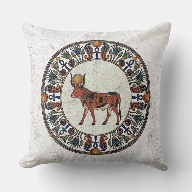 Coussin Taureau Apis Sacré : Force et Vitalité (Recto)