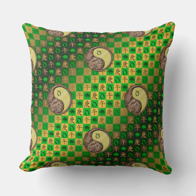 Coussin Taureau & Cheval de Métal (Recto)
