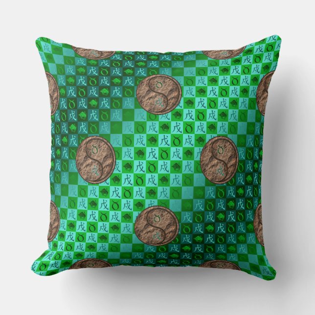 Coussin Taureau & Chien de Terre (Recto)