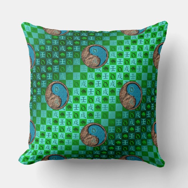 Coussin Taureau & Chien d'Eau (Recto)