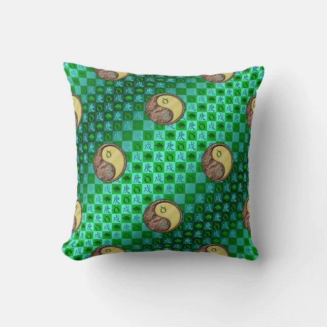 Coussin Taureau & Chien Métal (Recto)