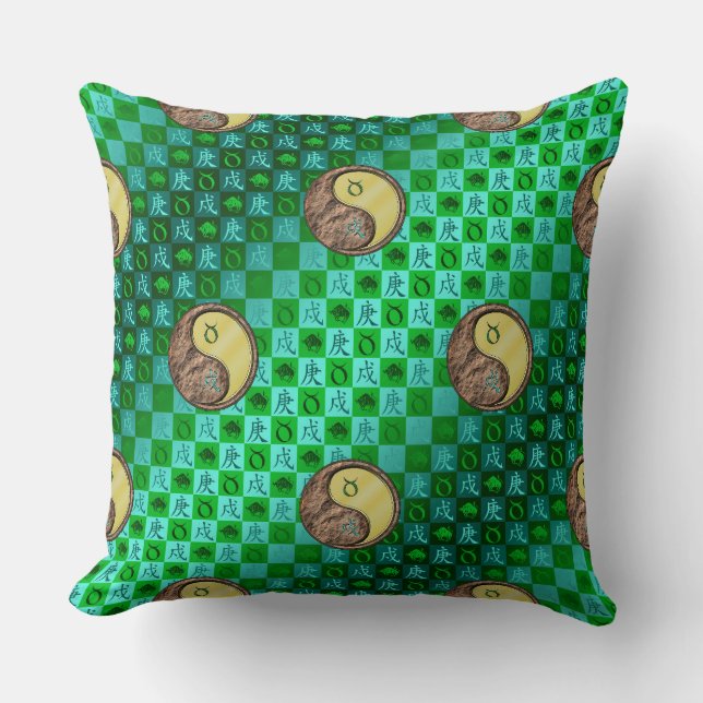 Coussin Taureau & Chien Métal (Recto)